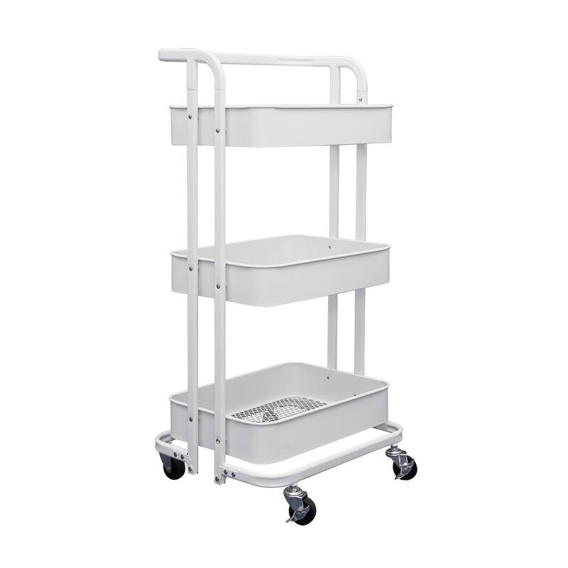 3 Tier Foldable Rolling Utility Cart