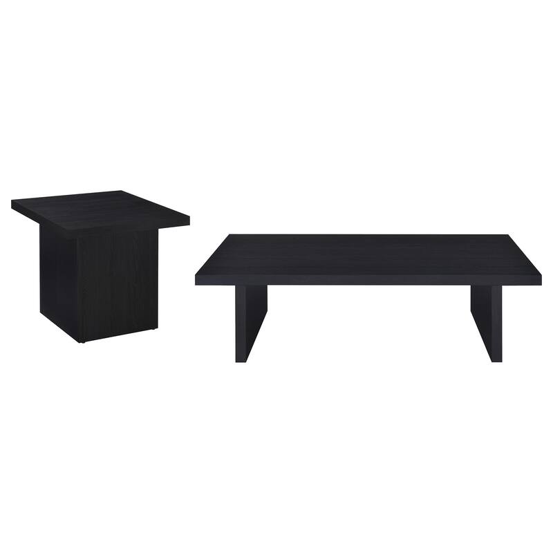 Caroline Black 2-piece Rectangular Coffee and End Table Set