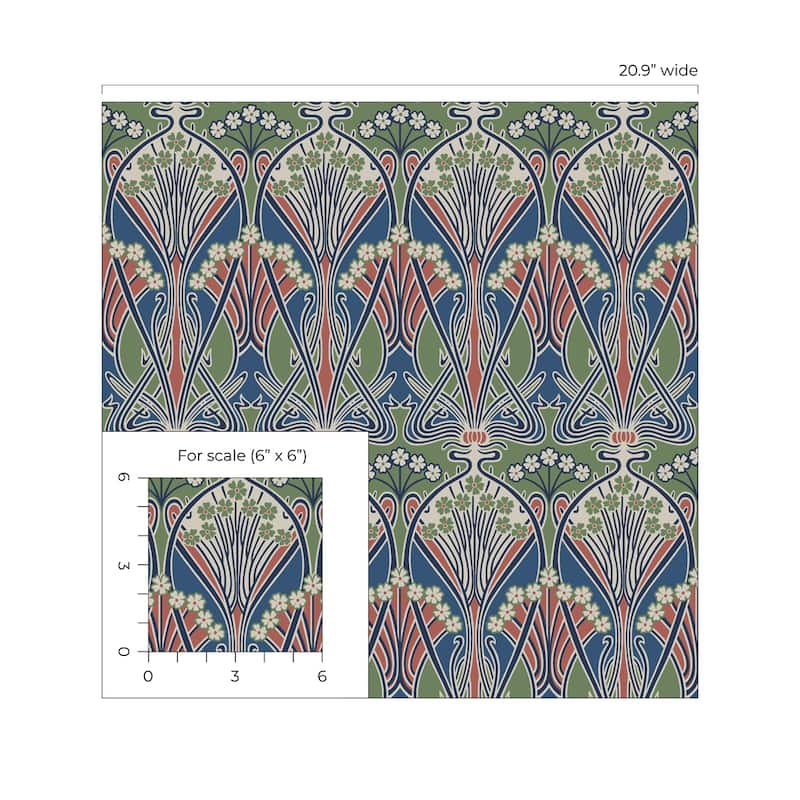 Seabrook Designs Dragonfly Damask Nonwoven Unpasted Wallpaper