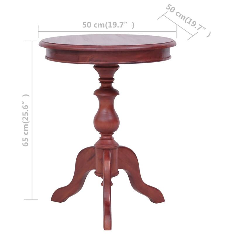 vidaXL Side Table Brown 19.7"x19.7"x25.6" Solid Mahogany Wood