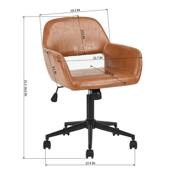 dimension image slide 1 of 8, Homy Casa Adjustable Upholstered Swivel Task Chair