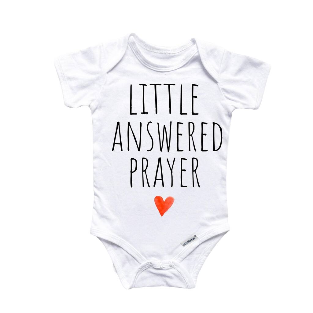 Answered Prayer Religious - Baby Boy Girl Clothes Infant Bodysuit Funny Cute Newborn