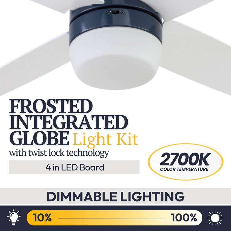 44" Prominence Home Atlas Pewter Modern Indoor LED Ceiling Fan with Light and Remote Control