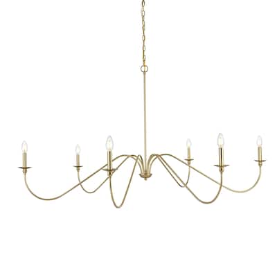 Elegant Lighting LD5056D60 Rohan 6 Light 60" Wide Taper Candle Style