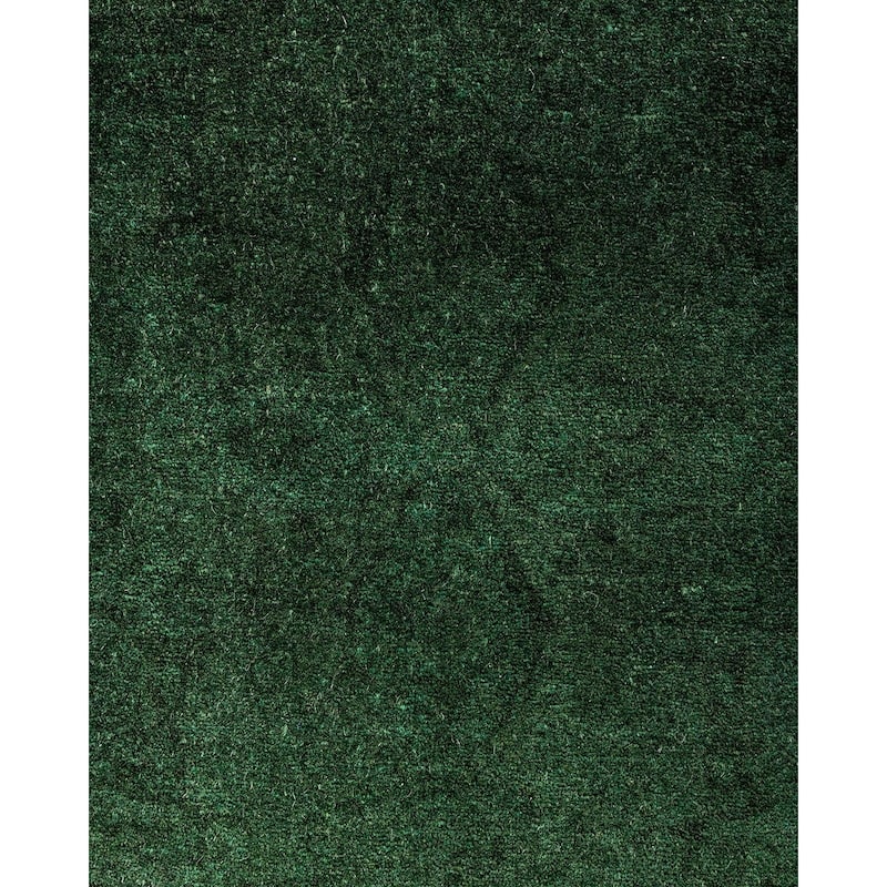 Fine Vibrance One-of-a-Kind Hand-Knotted Runner Rug - Green, 5' 1" x 10' 0" - 5' 1" x 10' 0"