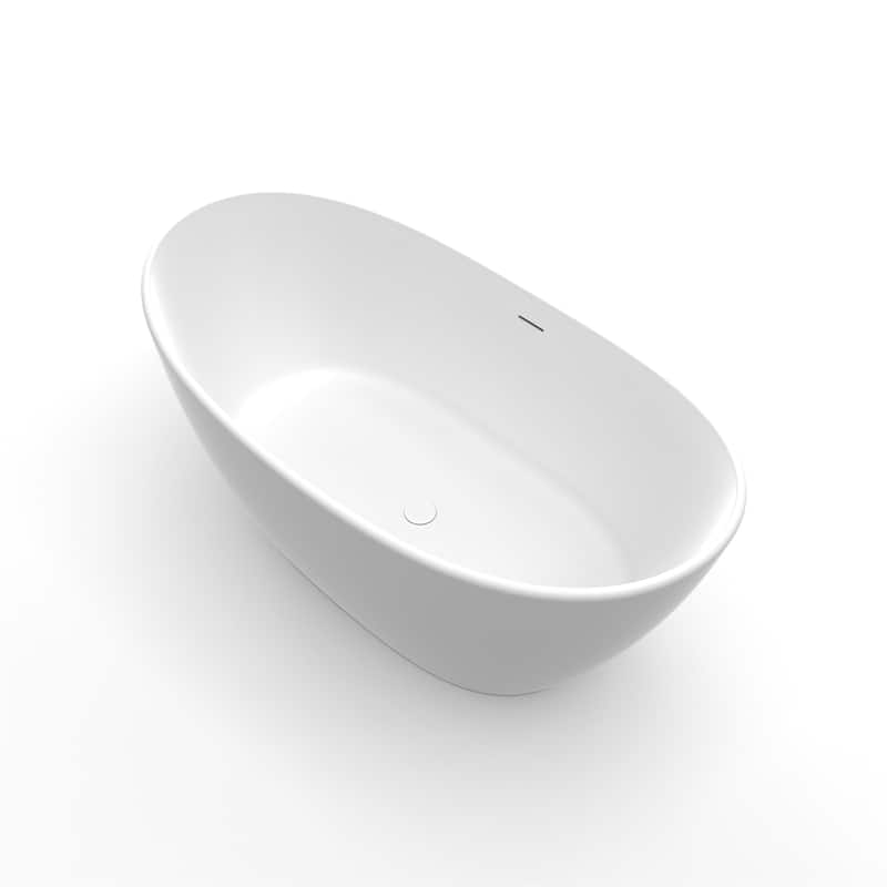 61 Inch Small Size Artificial Stone Solid Surface Freestanding Bathroom Bathtub