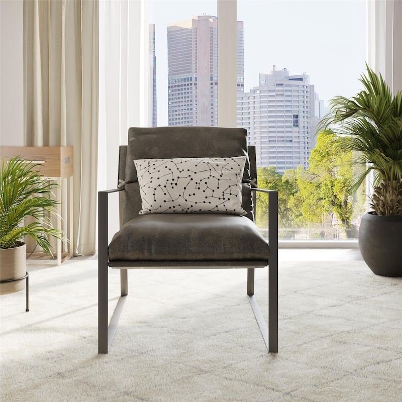 Cortney's Collection Varick Faux Leather Accent Chair