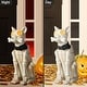 preview thumbnail 3 of 8, Glitzhome 20"H Halloween Lighted MGO Skeleton Dog Porch Decor with Timer