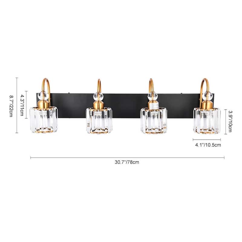 Dimmable Vanity Light With Crystal Accent