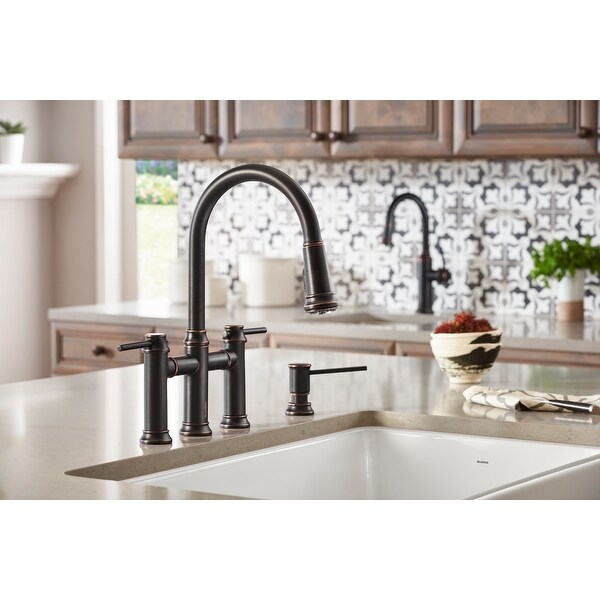 Blanco Empressa Pull-Down Bridge Faucet with Soap Dispenser - 13 在庫有り BLANCO EMPRESSA ブリッジ プルダウン 1.5 gpm 家具