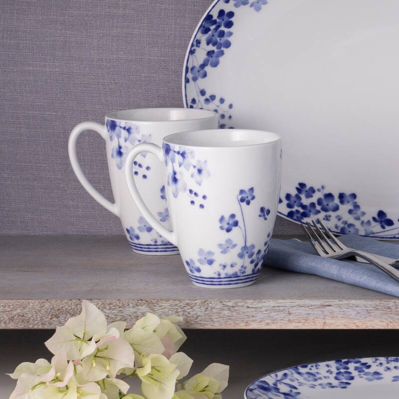 Noritake Bloomington Road Set of 4 Mugs, 16 oz.
