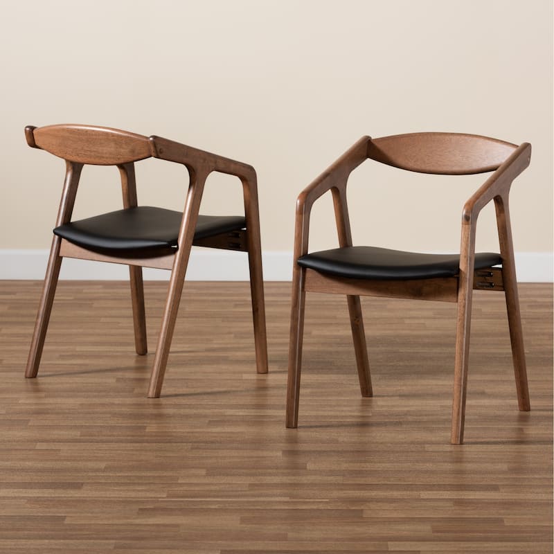 Harland Mid-Century Modern 2-Piece Dining Chair Set