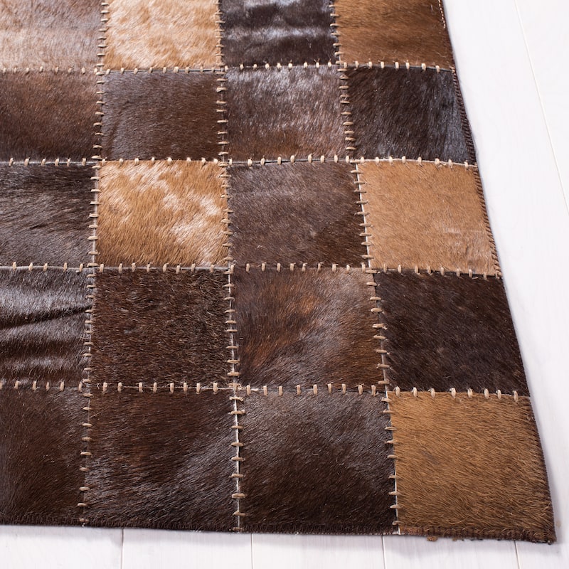 SAFAVIEH Handmade Studio Leather Luciana Natural Hide Leather Rug