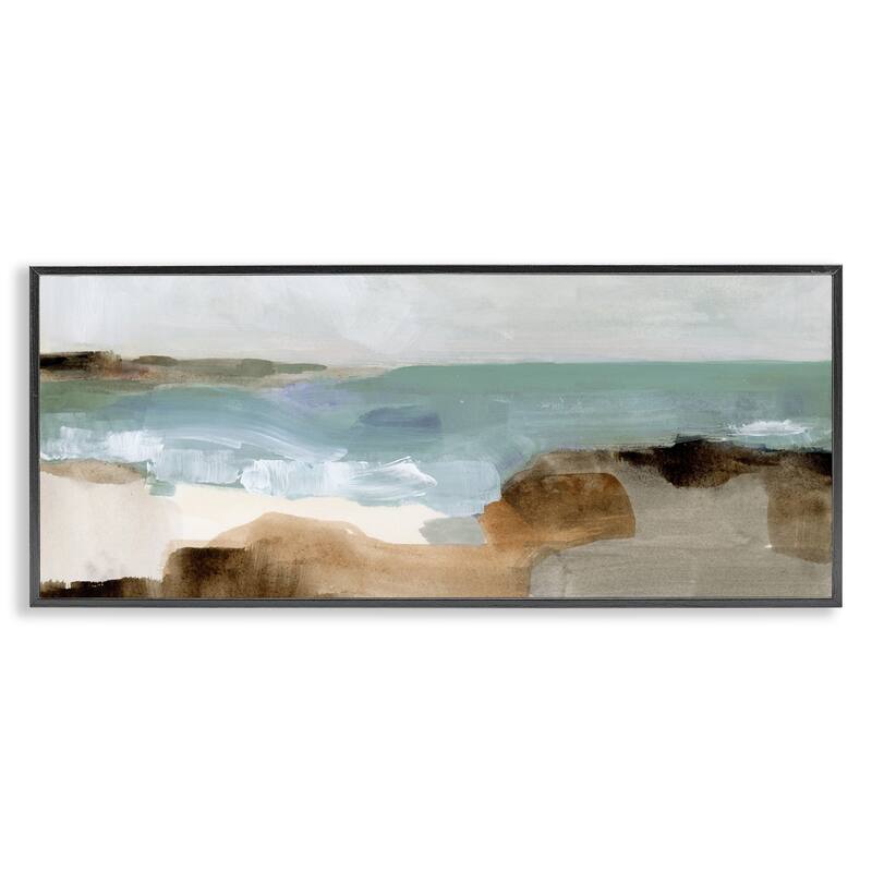 Stupell Abstract Ocean Wave Landscape Muddy Earth Tones Framed Wall Art - Grey