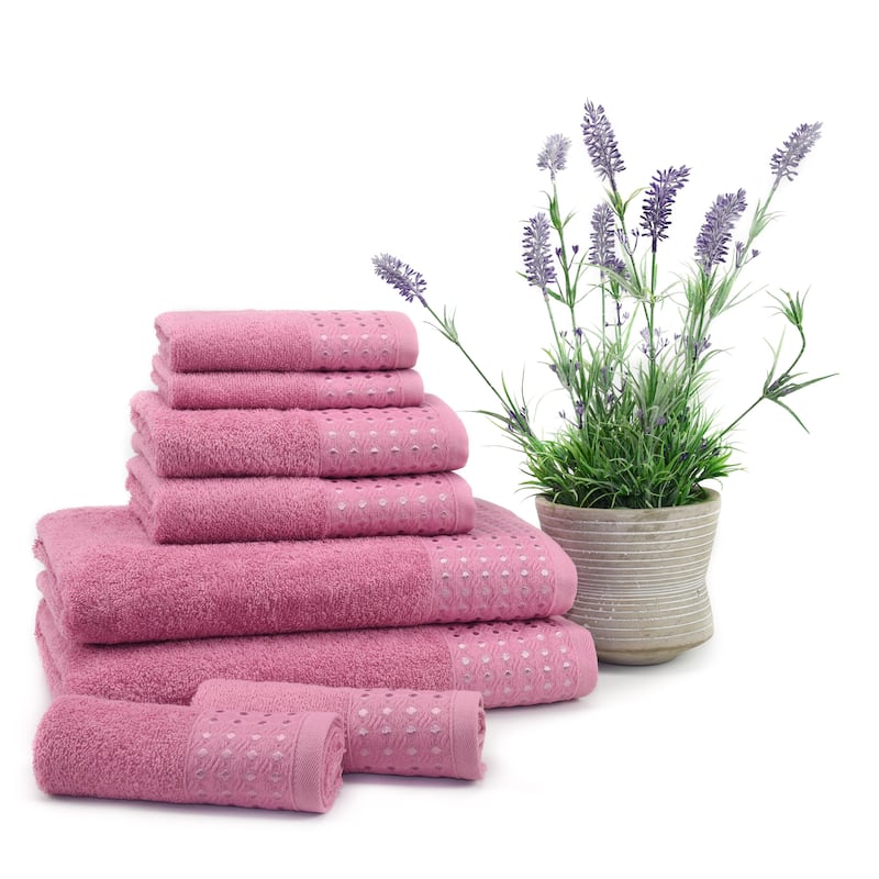 East'N Blue Petek Turkish Cotton Bath Towel Set (Set of 8) - (2 Bath Towel, 2 Hand Towel, 4 Washcloth)