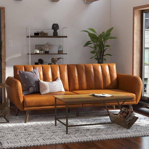 Leather futon for sale discount