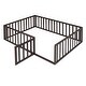 preview thumbnail 29 of 38, Minimal Design Full Size Floor Bed with Safety Fence & Privacy Door