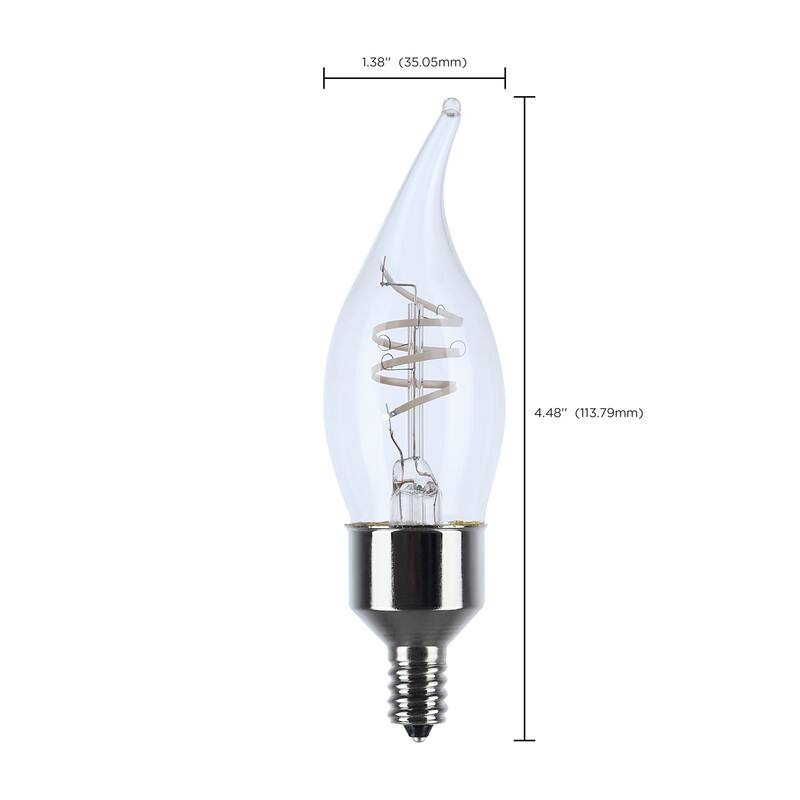 4W LED Reminiscent Flex Gray Coil Filament CA11 Candelabra Base 2700K CCT 120V - Clear