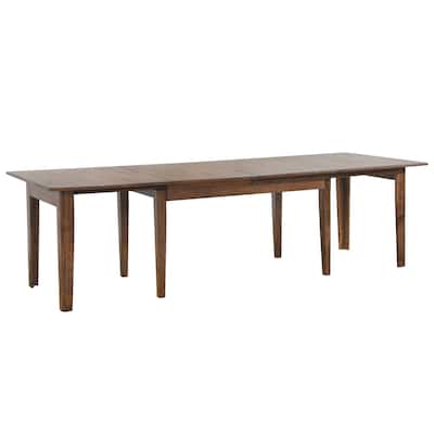 Extendable Dining Table - Seats 12, Rectangular Table, Large Dining Room, Amish Brown Finish - 134