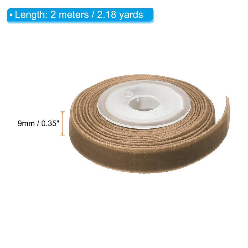 0.35" x 2.18 Yard Ribbon Single Faced Velvet Spool for DIY