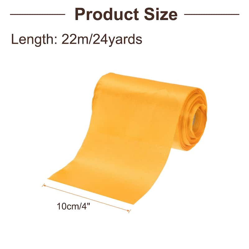 4 Inches x 24 Yards Satin Ribbon for Gift Decoration - Golden Yellow