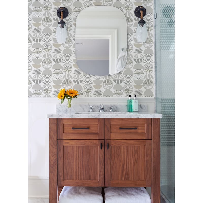 A-Street Prints Mage Light Grey Mod Geometric Wallpaper