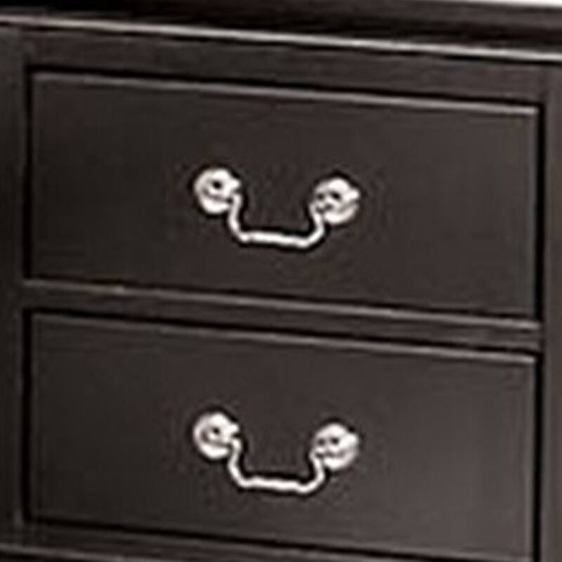 Black 2 Drawer 15.5 in. W Nightstand with Sturdy Hardware and Ample Storage
