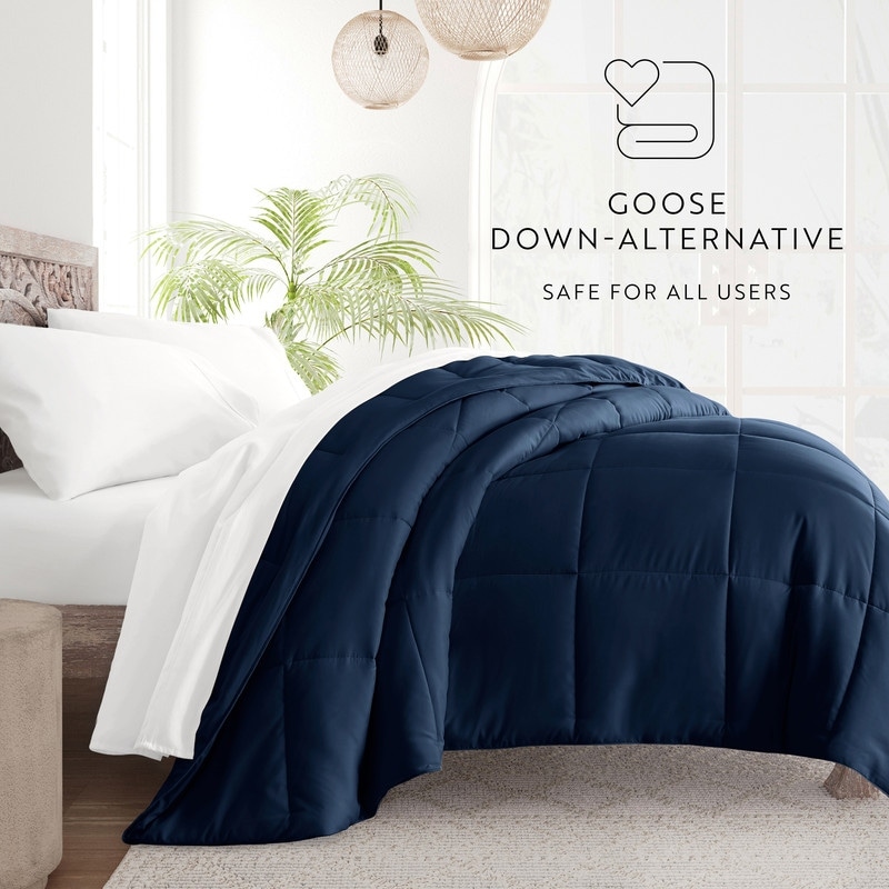 ienjoy Home Down Alternative Comforter Queen Navy