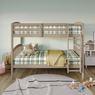 CraftPorch Mid-Century Twin Over Twin Bunk Bed
