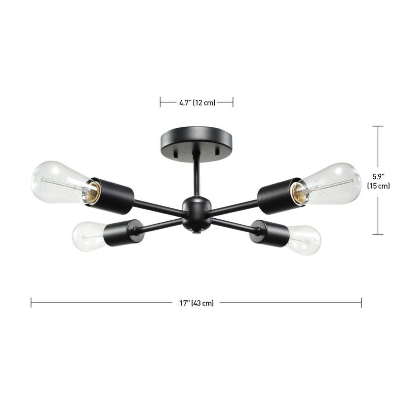 Globe Electric Vane 4 Light 17" Wide Semi-Flush Ceiling Fixture