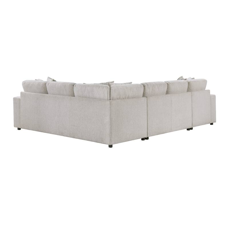 Marseille Chenille 3-Piece Sectional Sofa with Pull-out Bed & Storage