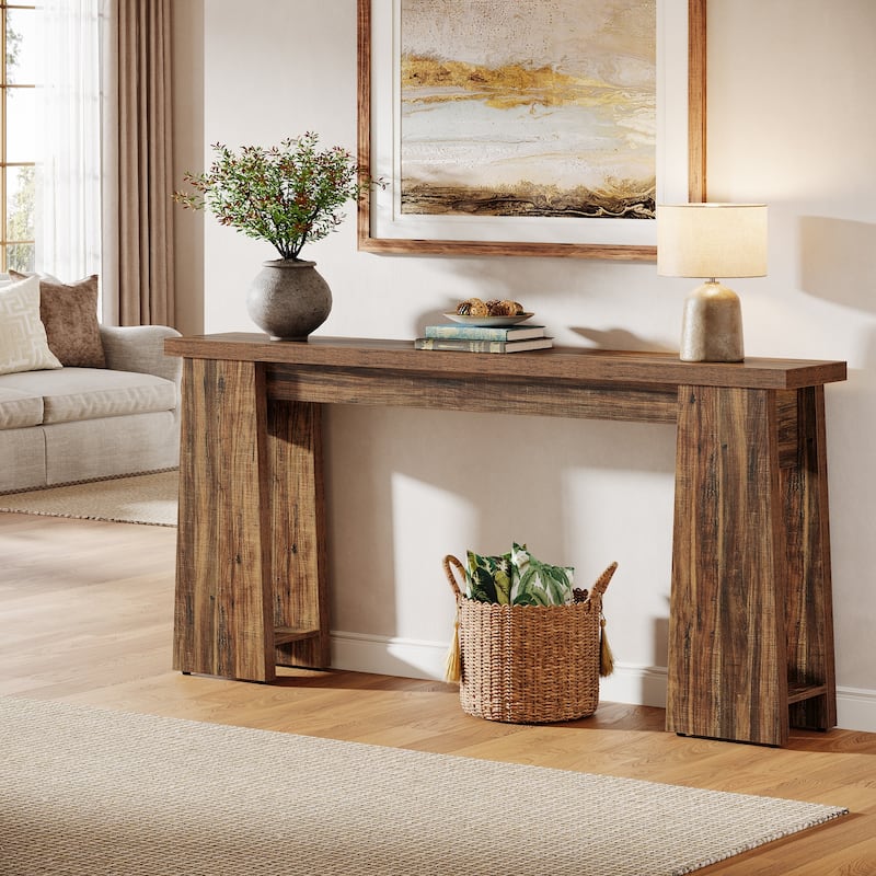 70.9-Inch Farmhouse Entryway Sofa Table Behind Couch - Bown