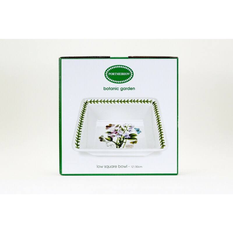 Portmeirion Botanic Garden Low Square Bowl Sweet Pea - 12 inch