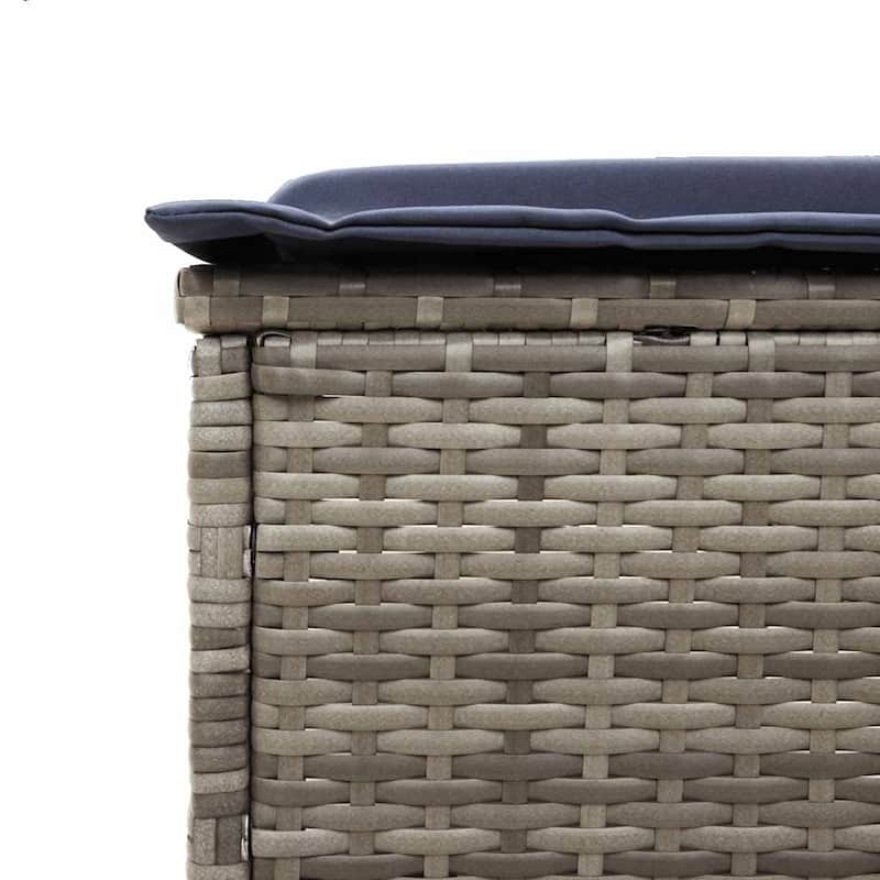 vidaXL Sun Lounger Set with Cushion Outdoor Chaise Lounge 3 Piece Poly Rattan