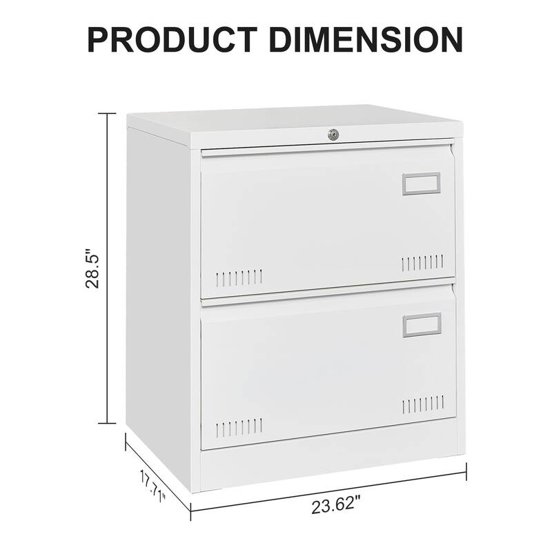 Filing Cabinet Lateral File Cabinet 2 Drawer,with Lock,File Cabinets Three Drawer Cabinet for Legal/Letter/A4/F4