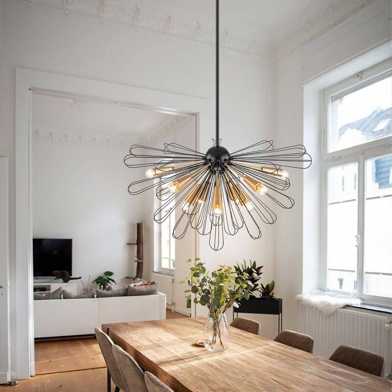 OYIPRO 10-Light 34" W Contemporary Large Geometric Sputnik Sphere Chandelier