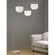 preview thumbnail 3 of 2, Broadway 3 Light Arch Floor Lamp, Brushed Nickel Finish with White Shades