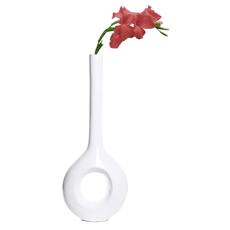 Tall Narrow Vase, Modern Floor Vase, Decorative Gift, Vase for Home Interior Design, 28-Inch-Tall Vase - White