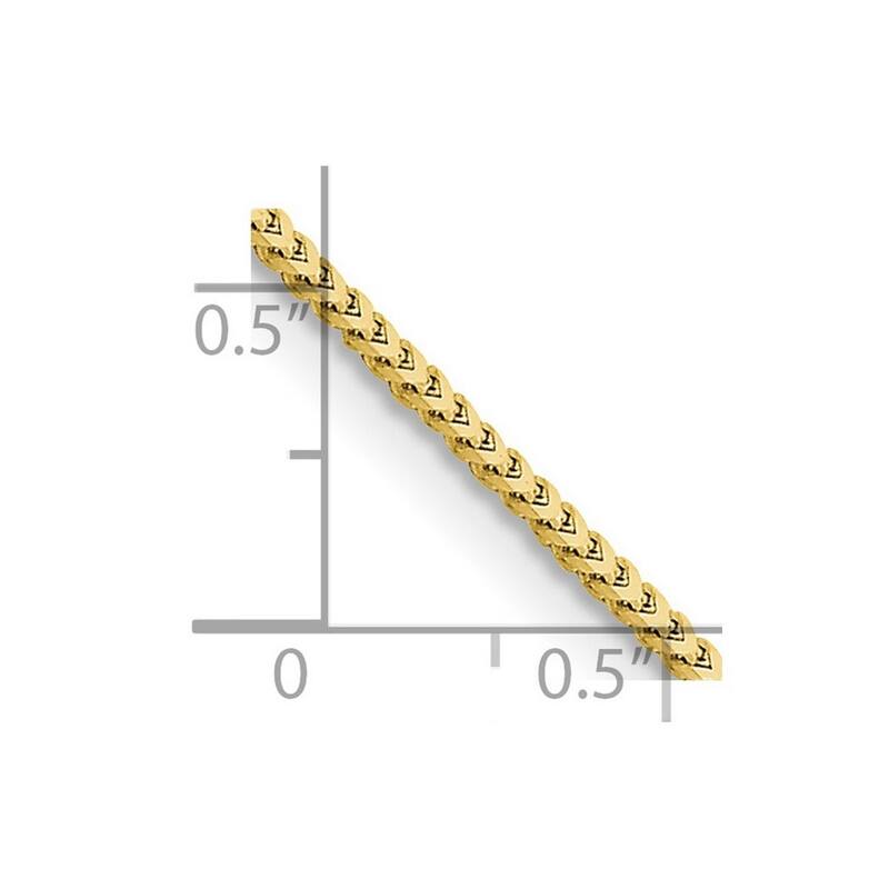 Curata 10k Yellow Gold 1.5mm Franco Chain Bracelet