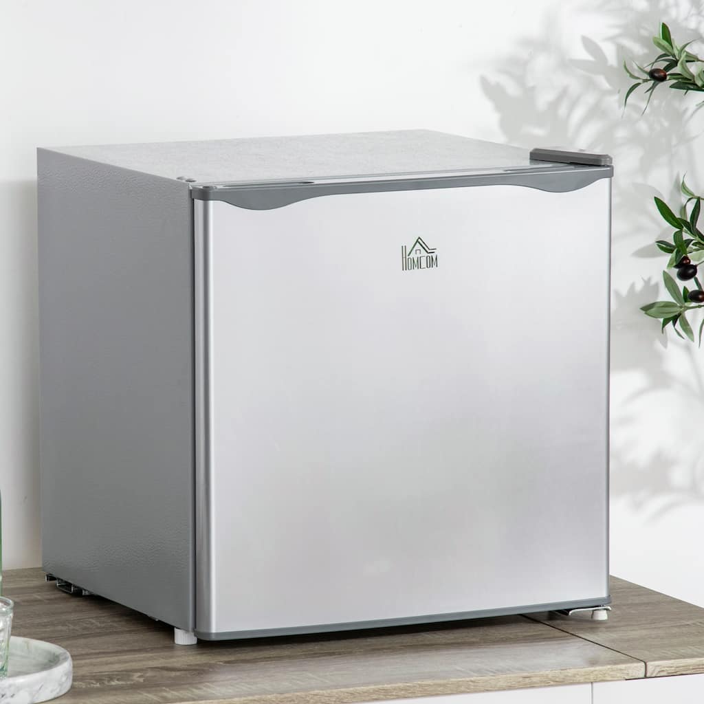 HOMCOM Mini Freezer Countertop, 1.1 Cu.Ft Compact Upright Freezer with Removable Shelves, Reversible Door for Home