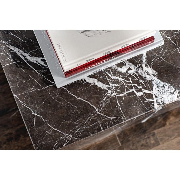 Genuine Marble Block Coffee Table - Black Marble