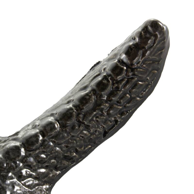 Black Aluminum Metal Bubble Textured Starfish Decorative Sculpture (Set of 2)