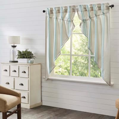 Grain Sack Aqua Prairie Short Panel Set of 2 63x36x18