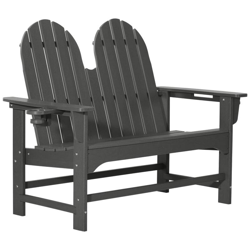 Hanniford Poly Adirondack 49 Inch Bench - Gray