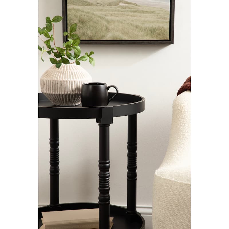 Kate and Laurel Bellport Round Wood Side Table
