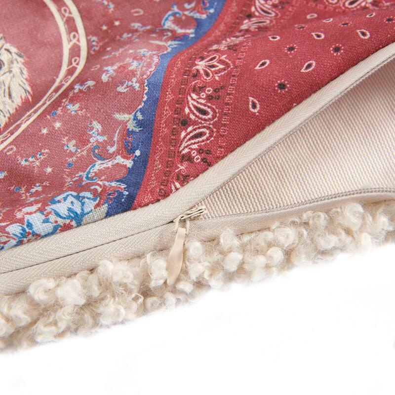 Tasha Polizzi for Paseo Road Western Design Teddy-Backed Bouclé Plush Pillow, 18" x 18"