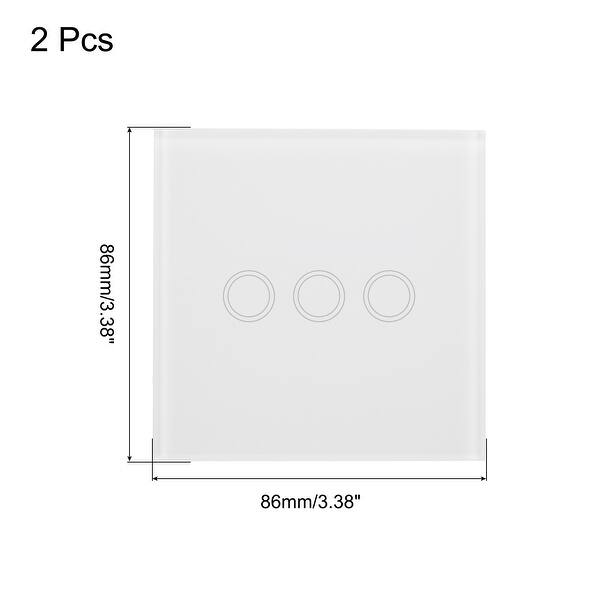 Touch Light Switch 3 Gang 1 Way Glass Panel White with LED Backlight 2