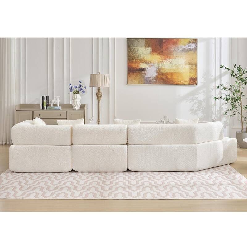 Modern Minimalist 140" L-Shape Couch