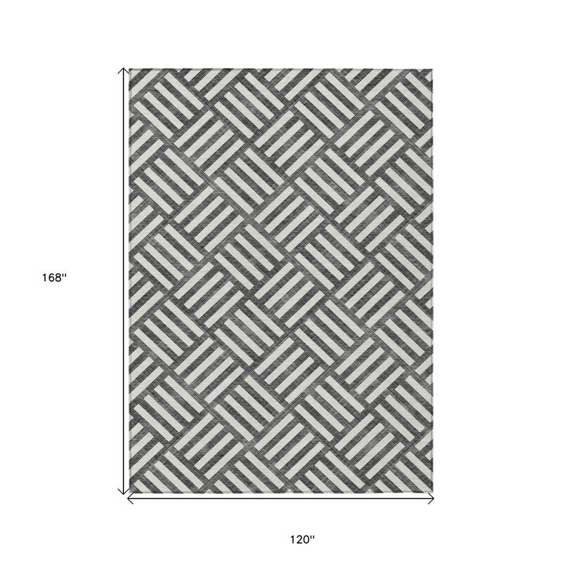 HomeRoots Geometric Transitional Rectangle Outdoor Rug