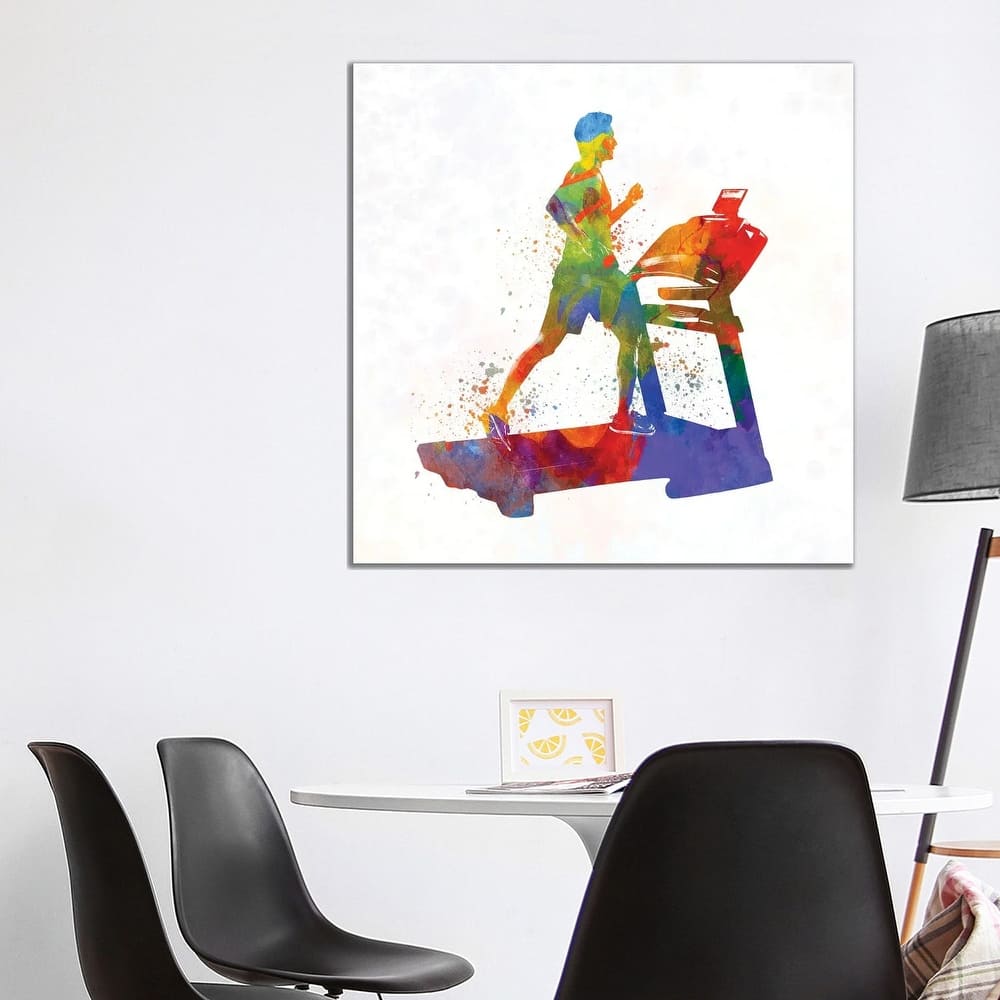 iCanvas "Male Running Treadmill" by Paul Rommer Canvas Print